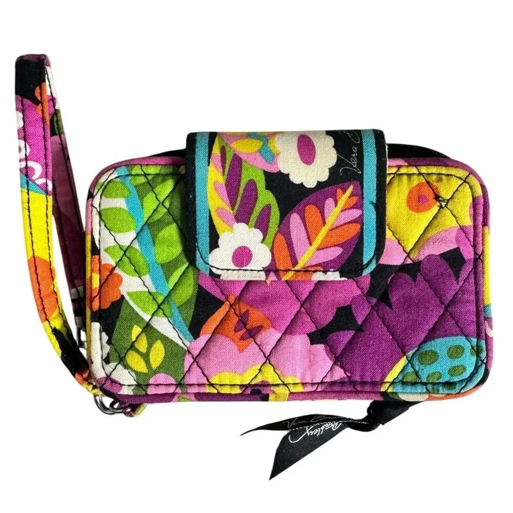 VERA BRADLEY Smartphone Wristlet VA VA BLOOM Travel Y2K Colorful Quilted - Picture 1 of 8